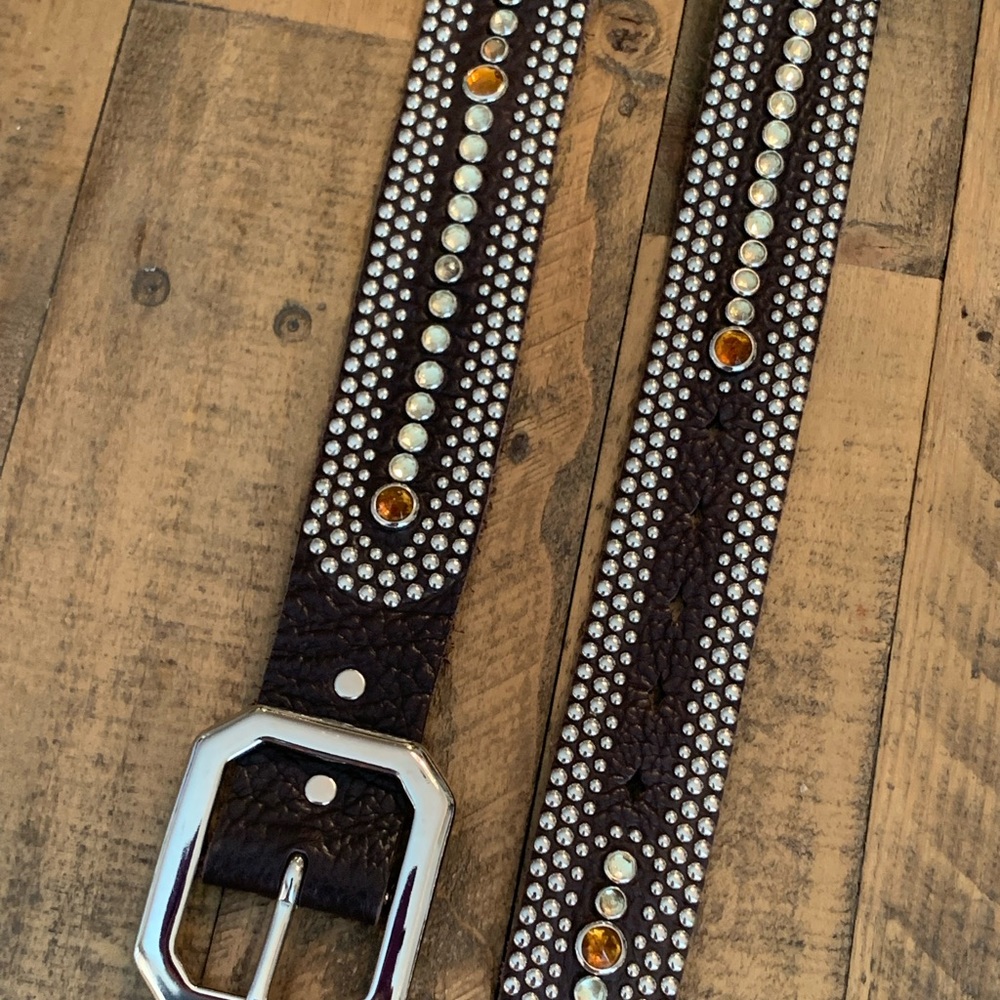 Beautiful Rhinestone/ studded leather belt